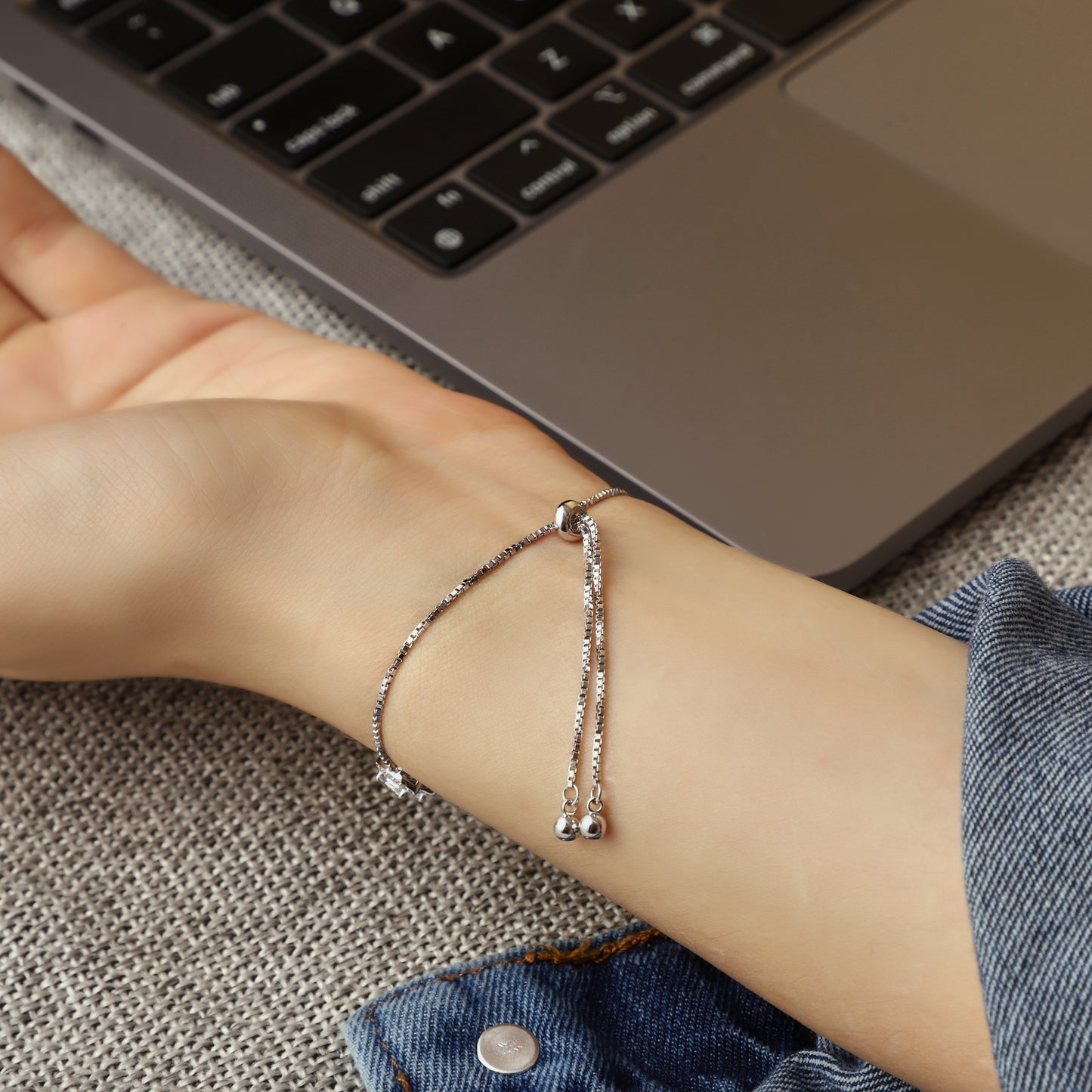 Nail Bracelet With Adjustable Chain
